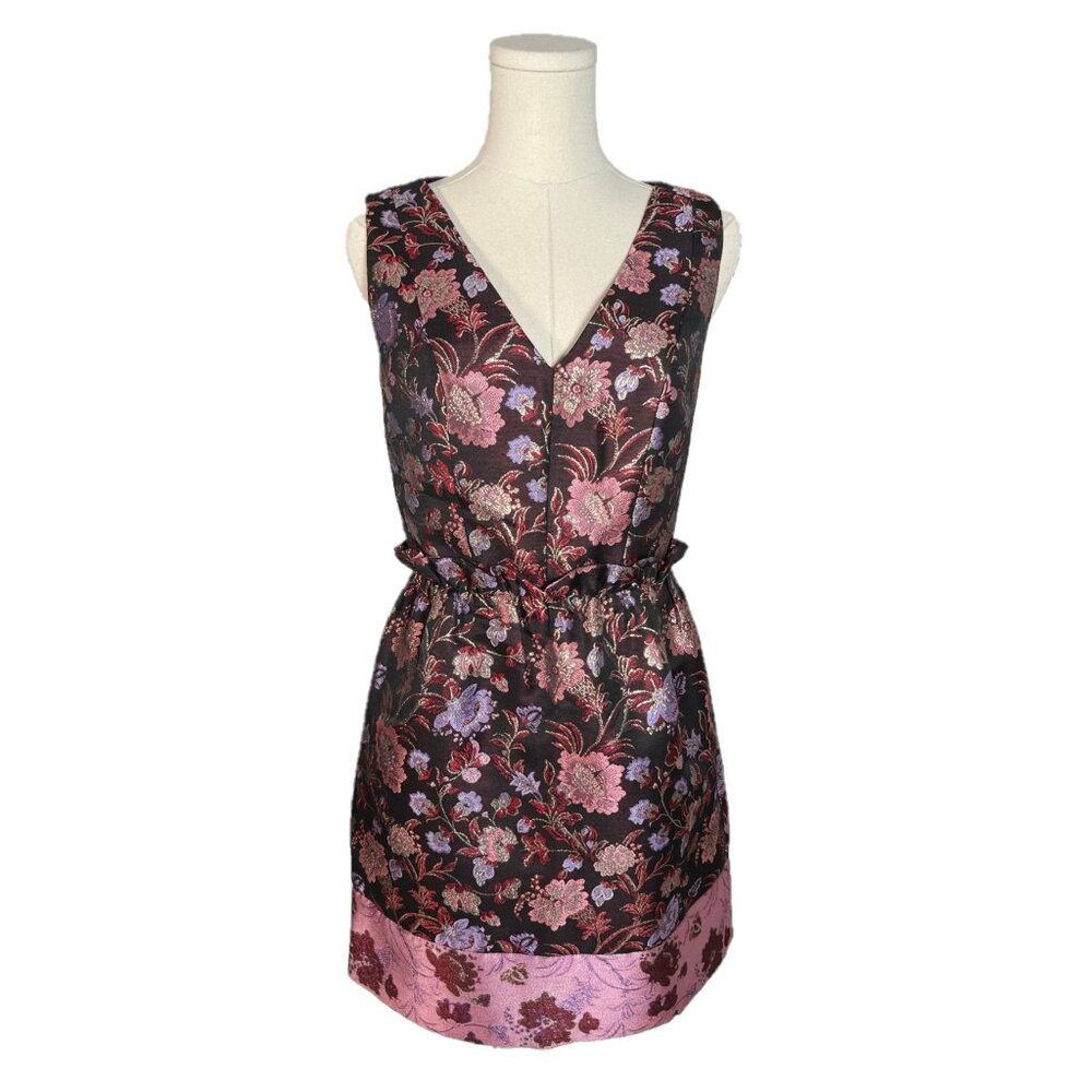 Laundry by Shelli Segal Floral Jacquard Sleeveless V Neck Dress Size 2